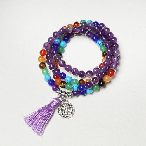 Healing Crystal Mala 108 Meditation Bracelet
