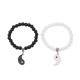 Black Onyx White Turquoise Yin Yang Protection Couple Bracelet Black Onyx White Turquoise Yin Yang Protection Couple Bracelet