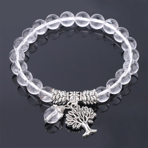Natural Gemstone Tree of Life Lucky Charm Bracelet