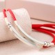 925 Silver Red String Braid Bracelet 925 Silver Red String Braid Bracelet