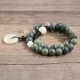 Cyan Bodhi Seed Lotus Jade Peace Buckle Wisdom Bracelet Cyan Bodhi Seed Lotus Jade Peace Buckle Wisdom Bracelet