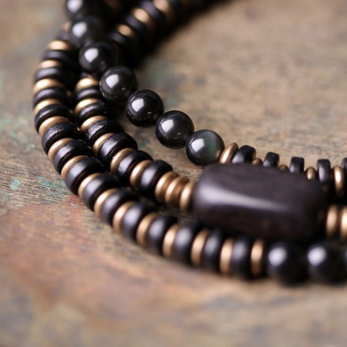 Rainbow Obsidian Ebony Copper Healing Bracelet Rainbow Obsidian Ebony Copper Healing Bracelet