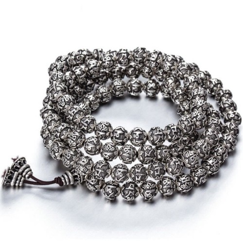 Tibetan Om Mani Padme Hum Alloy Beads Bracelet