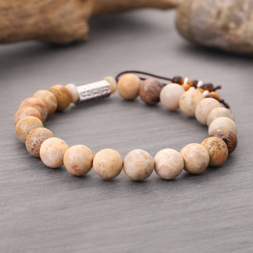 Weathered Stone Om Mani Padme Hum Bracelet