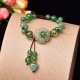 Green Jade Dangling Flower Luck Bracelet Green Jade Dangling Flower Luck Bracelet