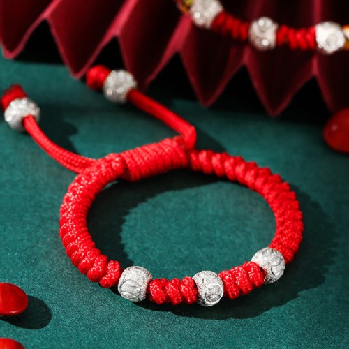 925 Silver King Kong Knot Multicolored String Strength Bracelet