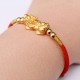 24K Gold-Plated PiXiu Luck Red String Bracelet 24K Gold-Plated PiXiu Luck Red String Bracelet