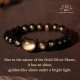 Gold & Silver Sheen Obsidian Lucky Cat Protection Bracelet Gold & Silver Sheen Obsidian Lucky Cat Protection Bracelet