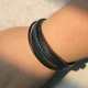 Lava Rock Black Onyx Leather Bracelet Lava Rock Black Onyx Leather Bracelet