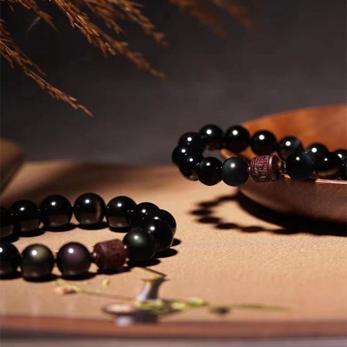 Gold Sheen Obsidian Om Mani Padme Hum Bracelet Gold Sheen Obsidian Om Mani Padme Hum Bracelet