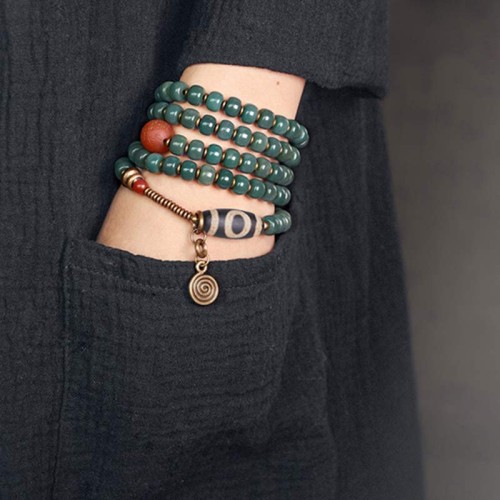 108 Mala Bodhi Seed Dzi Bead Wisdom Bracelet