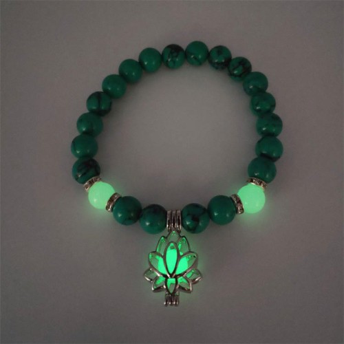 Turquoise Glowstone Lotus Protection Bracelet Turquoise Glowstone Lotus Protection Bracelet
