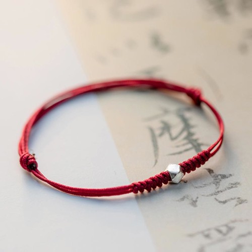 925 Silver Luck Bead Red String Braided Bracelet 925 Silver Luck Bead Red String Braided Bracelet
