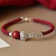 925 Silver Cinnabar Blessing String Bracelet 925 Silver Cinnabar Blessing String Bracelet