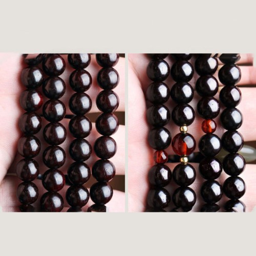 108 Mala Beads Small Leaf Red Sandalwood Amber Bracelet 108 Mala Beads Small Leaf Red Sandalwood Amber Bracelet