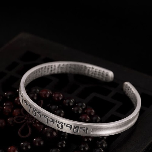 999 Sterling Silver Heart Sutra Protection Bracelet 999 Sterling Silver Heart Sutra Protection Bracelet