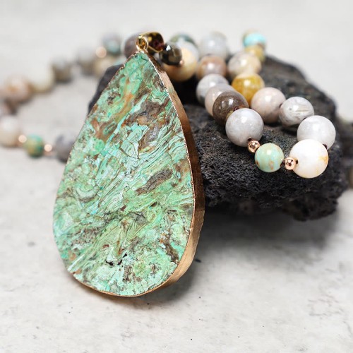 Natural Picasso Jasper Beaded Healing Necklace
