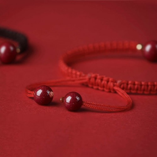 Lucky Cinnabar Bead Red String Bracelet
