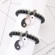 Black Onyx White Turquoise Yin Yang Protection Couple Bracelet Black Onyx White Turquoise Yin Yang Protection Couple Bracelet