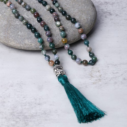 108 Mala Indian Agate Buddha Head Cleansing Bracelet 108 Mala Indian Agate Buddha Head Cleansing Bracelet