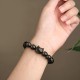 Gold & Silver Sheen Obsidian Lucky Cat Protection Bracelet Gold & Silver Sheen Obsidian Lucky Cat Protection Bracelet