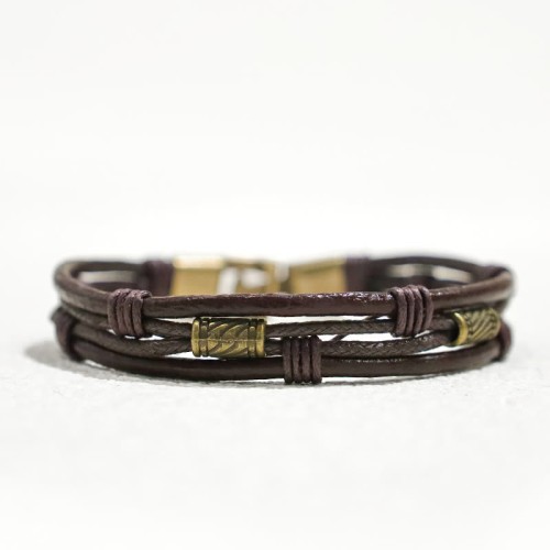 Vintage Leather Brown Rope Bracelet Vintage Leather Brown Rope Bracelet
