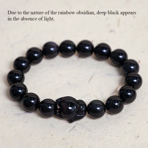 Rainbow Obsidian Fox Healing Bracelet