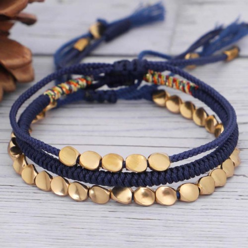 Tibetan Copper Beads Healing Luck Bracelet Set