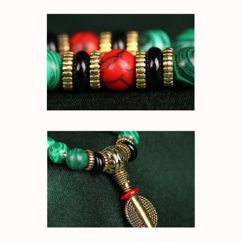 Tibetan 108 Mala Malachite Bracelet Necklace Tibetan 108 Mala Malachite Bracelet Necklace