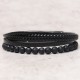 Lava Rock Black Onyx Leather Bracelet Lava Rock Black Onyx Leather Bracelet