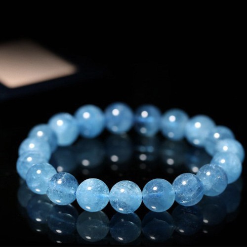 Aquamarine Beads Peace Healing Bracelet Aquamarine Beads Peace Healing Bracelet