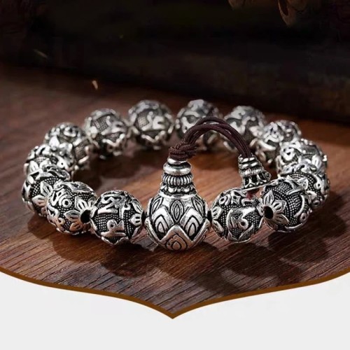 Tibetan Om Mani Padme Hum Alloy Beads Bracelet