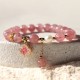 Strawberry Quartz Pearl Four Leaf Clover Bracelet