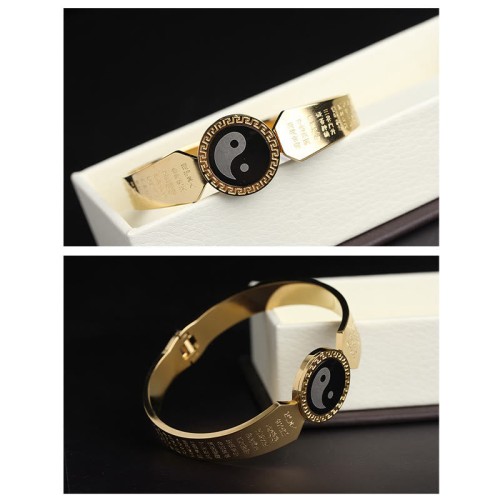Yin Yang Lotus Om Mani Padme Hum Titanium Steel Bracelet Yin Yang Lotus Om Mani Padme Hum Titanium Steel Bracelet
