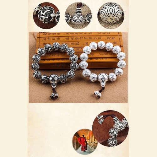 Tibetan Om Mani Padme Hum Alloy Beads Bracelet