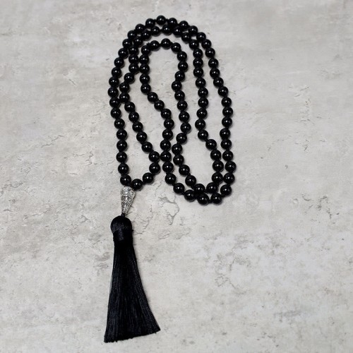 108 Mala Black Onyx Meditation Necklace 108 Mala Black Onyx Meditation Necklace
