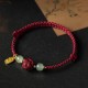 Cinnabar Chinese Zodiac Hetian Jade Bracelet
