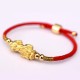24K Gold-Plated PiXiu Luck Red String Bracelet 24K Gold-Plated PiXiu Luck Red String Bracelet