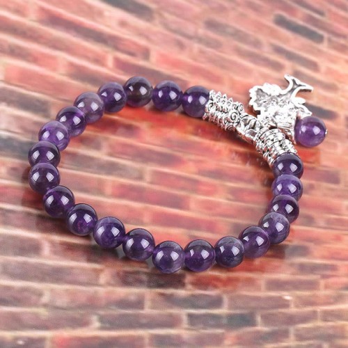 Natural Gemstone Tree of Life Lucky Charm Bracelet