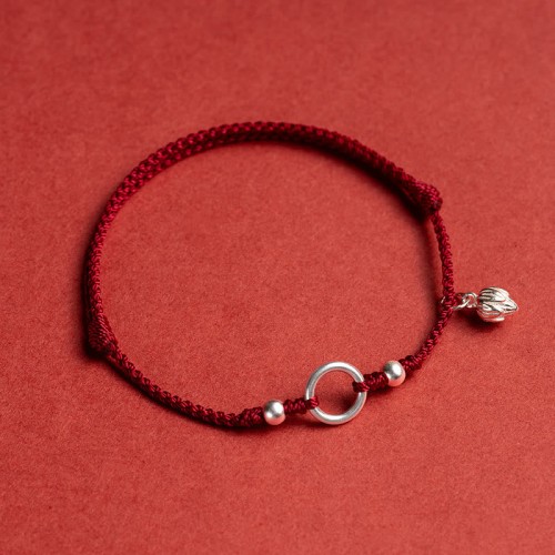 Silver Lucky Lotus Peace Bracelet