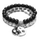 2pcs Black Onyx White Turquoise Yin Yang Bracelet 2pcs Black Onyx White Turquoise Yin Yang Bracelet