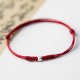 925 Silver Luck Bead Red String Braided Bracelet 925 Silver Luck Bead Red String Braided Bracelet