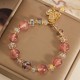 Strawberry Quartz Butterfly Charm Healing Bracelet Strawberry Quartz Butterfly Charm Healing Bracelet