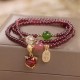 Garnet Strawberry Quartz Koi Fish Bracelet Garnet Strawberry Quartz Koi Fish Bracelet