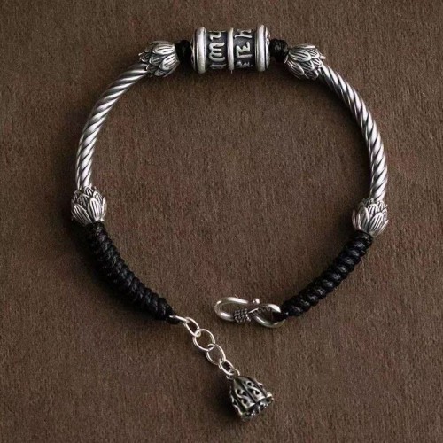 Om Mani Padme Hum Lotus Peace Bracelet