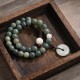 Cyan Bodhi Seed Lotus Jade Peace Buckle Wisdom Bracelet Cyan Bodhi Seed Lotus Jade Peace Buckle Wisdom Bracelet