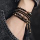 Rainbow Obsidian Ebony Wood Copper Multilayer Bracelet
