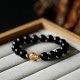 Black Obsidian White Crystal Dragon Strength Bracelet Black Obsidian White Crystal Dragon Strength Bracelet