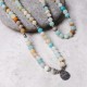 Amazonite Stone Blessing Lotus Mala Bracelet Amazonite Stone Blessing Lotus Mala Bracelet
