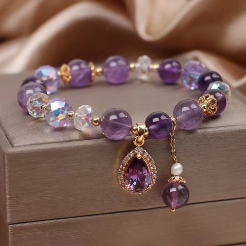 Amethyst Zircon Heart Healing Soul Bracelet Amethyst Zircon Heart Healing Soul Bracelet